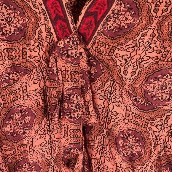 Free people Time of Your Life Top coral combo color size Small T81 - Picture 8 of 12